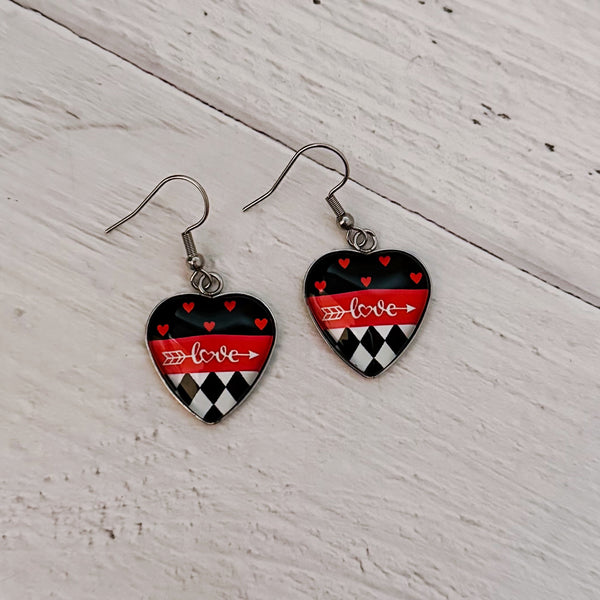 Love Arrow Heart Earrings