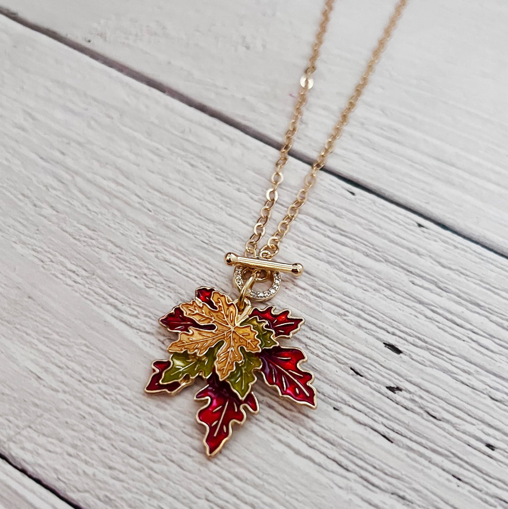 Fall Leaf Toggle Necklace