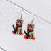 Fall Scarf Cat Earrings