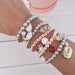 Blush Matte Gold Cat Charm Pearl Bracelet
