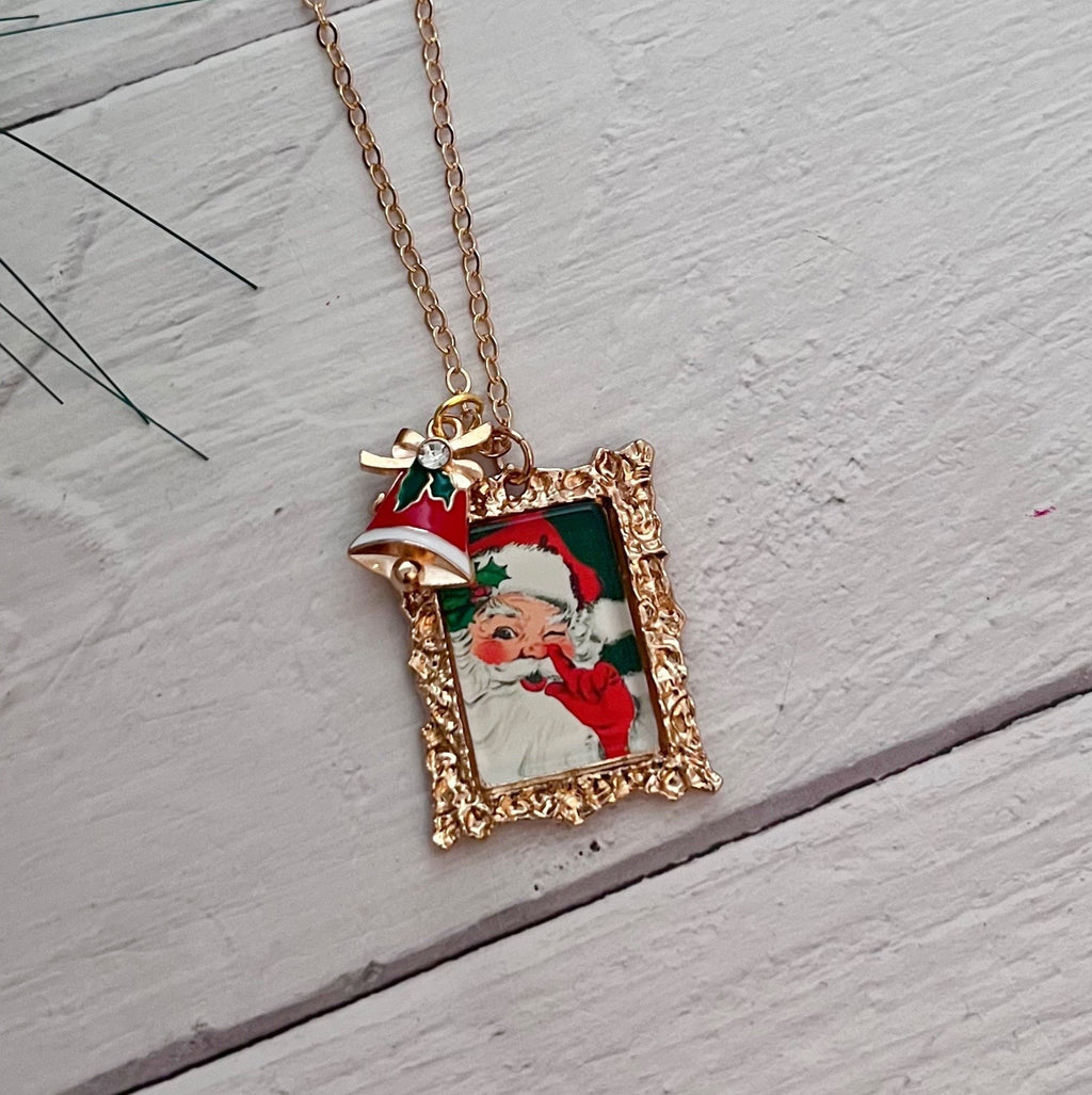 Santa Portrait Pendant Necklace