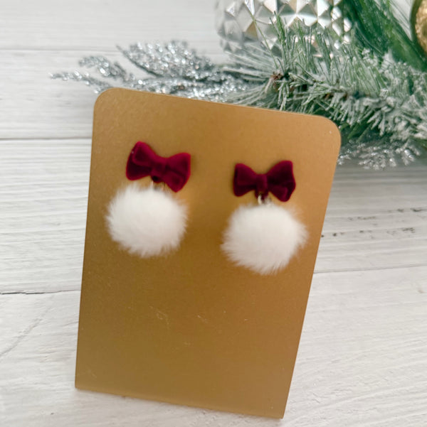 Snowball Bow Earrings