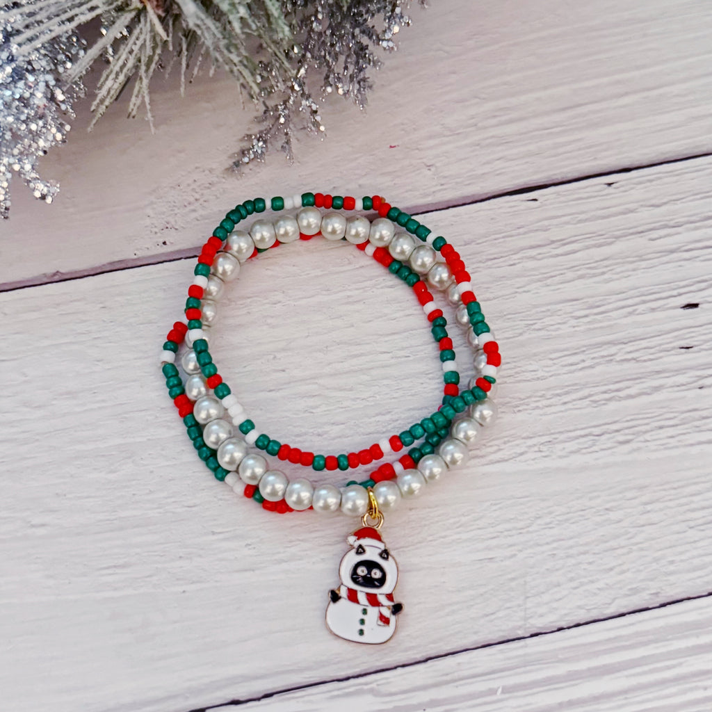 Snowcat Christmas Bracelet