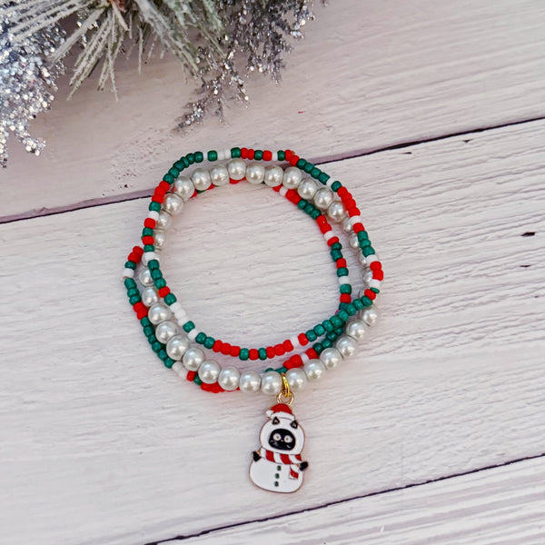Snowcat Christmas Bracelet