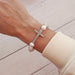 Pearl and Rhinestone Cross Stretch Bracelet