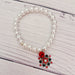 Red and Green Snowflake Pearl Bracelet