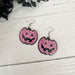 Pink Glitter Jack-O-Lantern Dangle Earrings