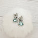 Crystal Aqua Bunny Earrings