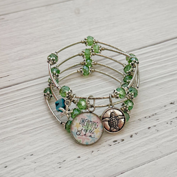 Dreaming of the Sea Beaded Wrap Bracelet