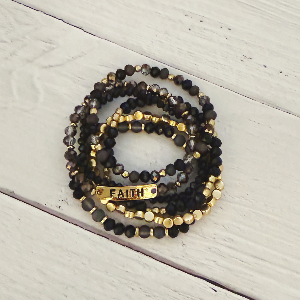 Faith Bracelet Set- Black