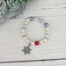 Pearl Snowflake charm holiday Christmas bracelet