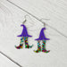 Holographic Glitter Witch Dangle Earrings