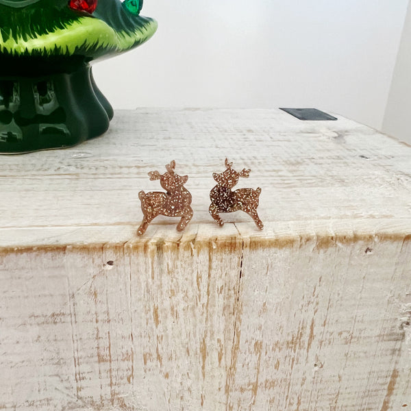 Dashing Reindeer Glitter Earrings