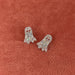Iridescent Glitter Resin Ghost Stud Earrings