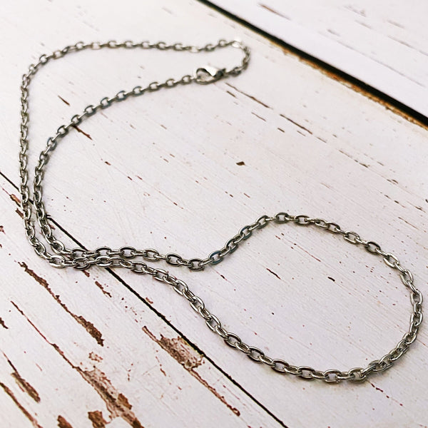 18” Antique Silver oval link chain- chain only - Kole Jax Designs18” Antique Silver oval link chain- chain only