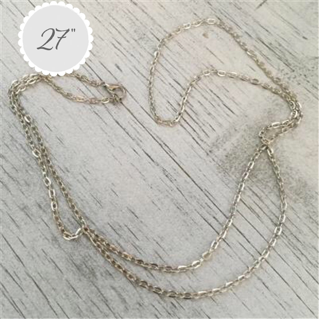 27" Antique Silver oval link chain- chain only - Kole Jax Designs27" Antique Silver oval link chain- chain only