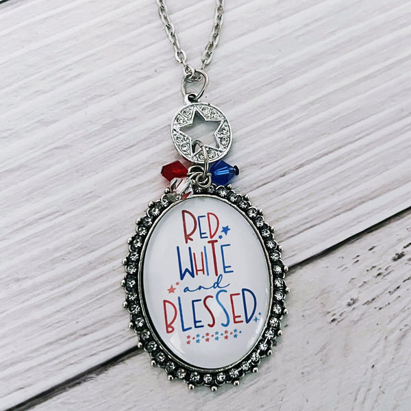 Exclusive Red White & Blessed Necklace - Kole Jax DesignsExclusive Red White & Blessed Necklace