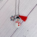 Glass Snowman Pendant and Tassel Necklace - Kole Jax DesignsGlass Snowman Pendant and Tassel Necklace