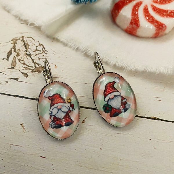 Gnome Earrings silver tone