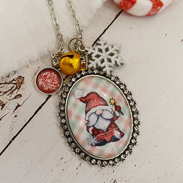 Gnome to Be Merry Christmas Necklace