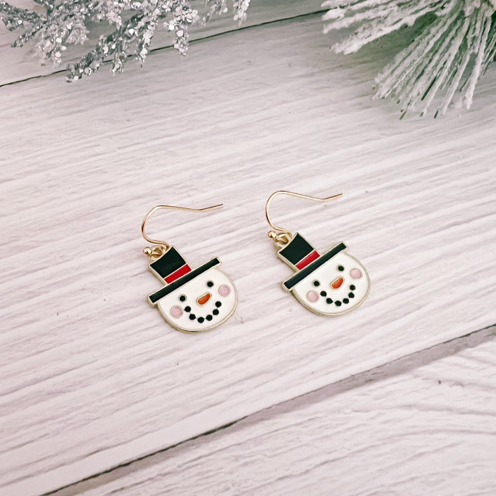 Happy Snowman Earrings - Kole Jax DesignsHappy Snowman Earrings