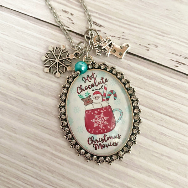 Hot Chocolate and Christmas Movies Necklace - Kole Jax DesignsHot Chocolate and Christmas Movies Necklace