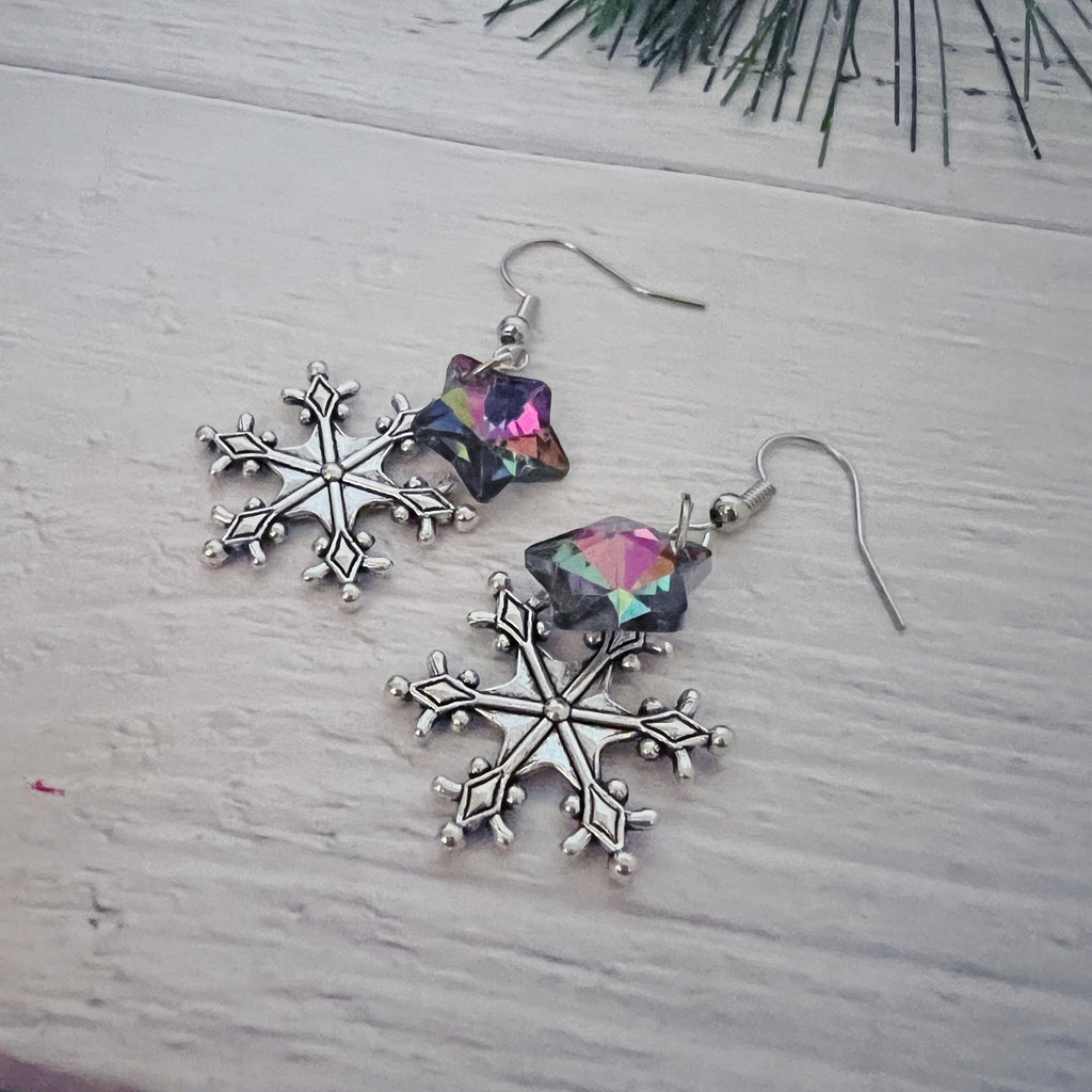 Snowflake with Star Earrings