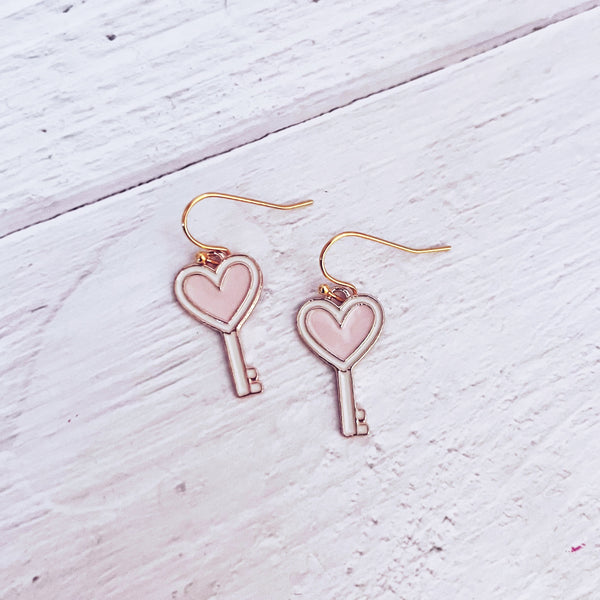 Earring Club Earrings- Heart Keys