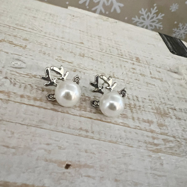 Pearl Reindeer Earrings