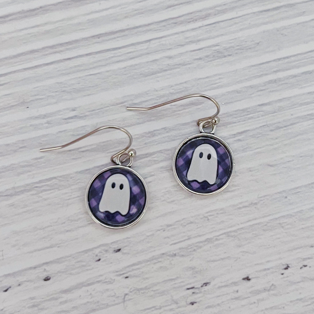 Plaid Ghost Earrings