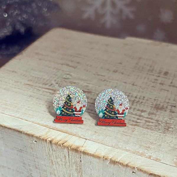 Glitter Resin Snow Globe Earrings