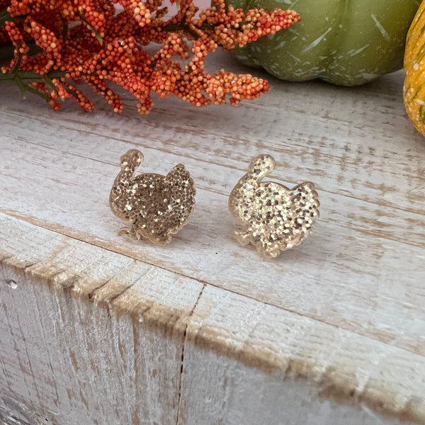 Glitter Resin Turkey Earrings