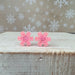 Glitter Resin Pink Snowflake Earrings