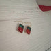 Emerald Cut Crystal Earrings- Christmas Colors