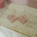 Blush Leopard Heart Hoop Earrings