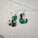 Teal Cello Cat Earrings