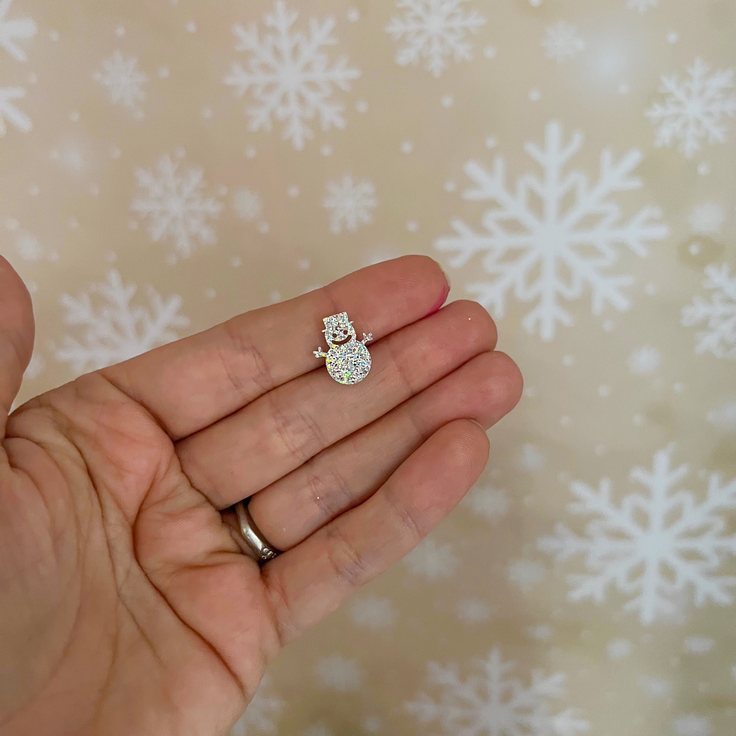 Let It Snow Glitter Resin Earrings 