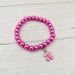 Pink Angel Ribbon Breast Cancer Bracelet