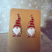 Rhinestone Gnome Earrings Red Hat