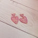 Rhinestones and Pearls Pink Heart Drop Earrings