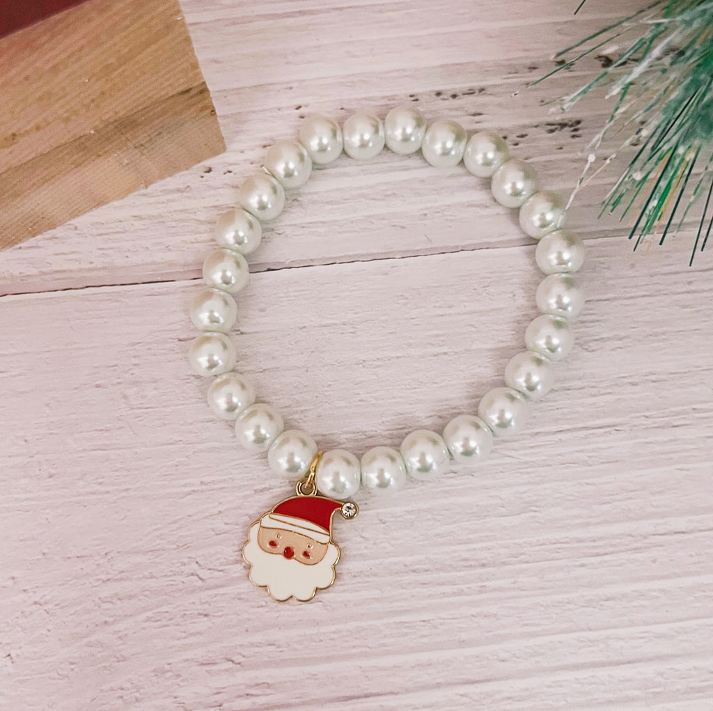 Pearl Santa Charm Bracelet