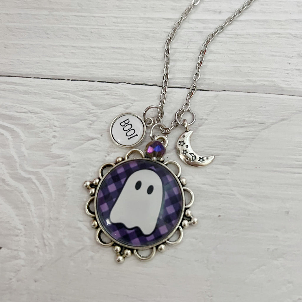 Plaid Ghost Necklace