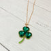 Rhinestone Clover Toggle Necklace Deep Green