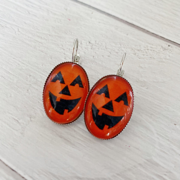 Jack-o-Lantern Pumpkin Earrings