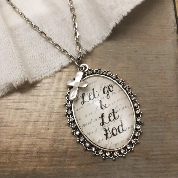 Let go & Let God pendant necklace