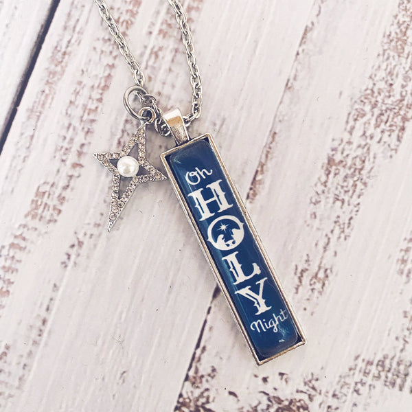Oh Holy Night Glass Stick Pendant Necklace - Kole Jax DesignsOh Holy Night Glass Stick Pendant Necklace