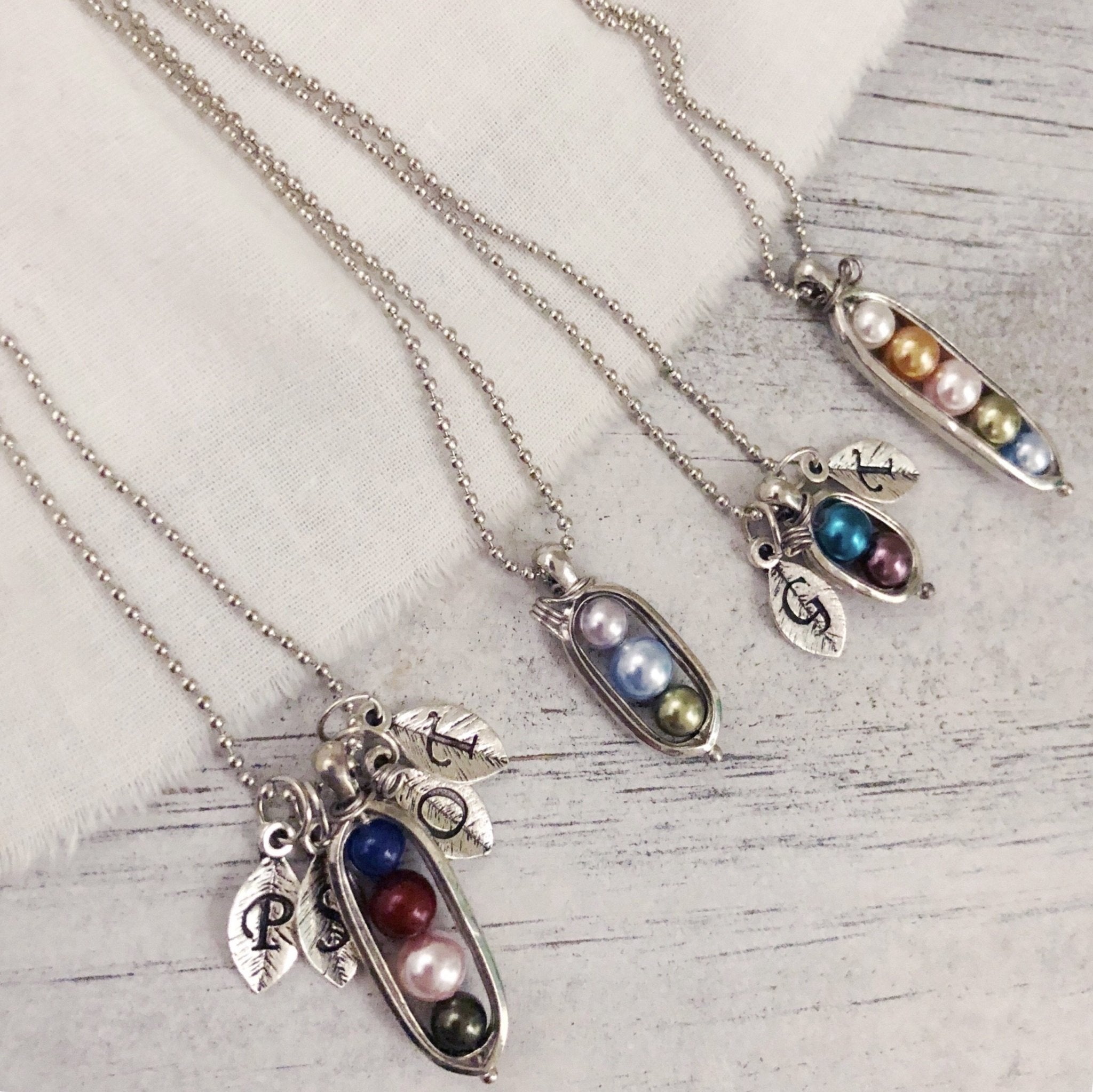 Sterling Peas in a Pod Necklace / Mothers Necklace / Gardener – Crystal Lea  Jewelry