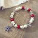 Pearl Snowflake charm holiday Christmas bracelet - Kole Jax DesignsPearl Snowflake charm holiday Christmas bracelet