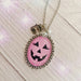 Pink Jackolantern Oval Pumpkin necklace - Kole Jax DesignsPink Jackolantern Oval Pumpkin necklace
