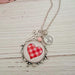 Plaid Heart Necklace Love is Kind Charm - Kole Jax DesignsPlaid Heart Necklace Love is Kind Charm